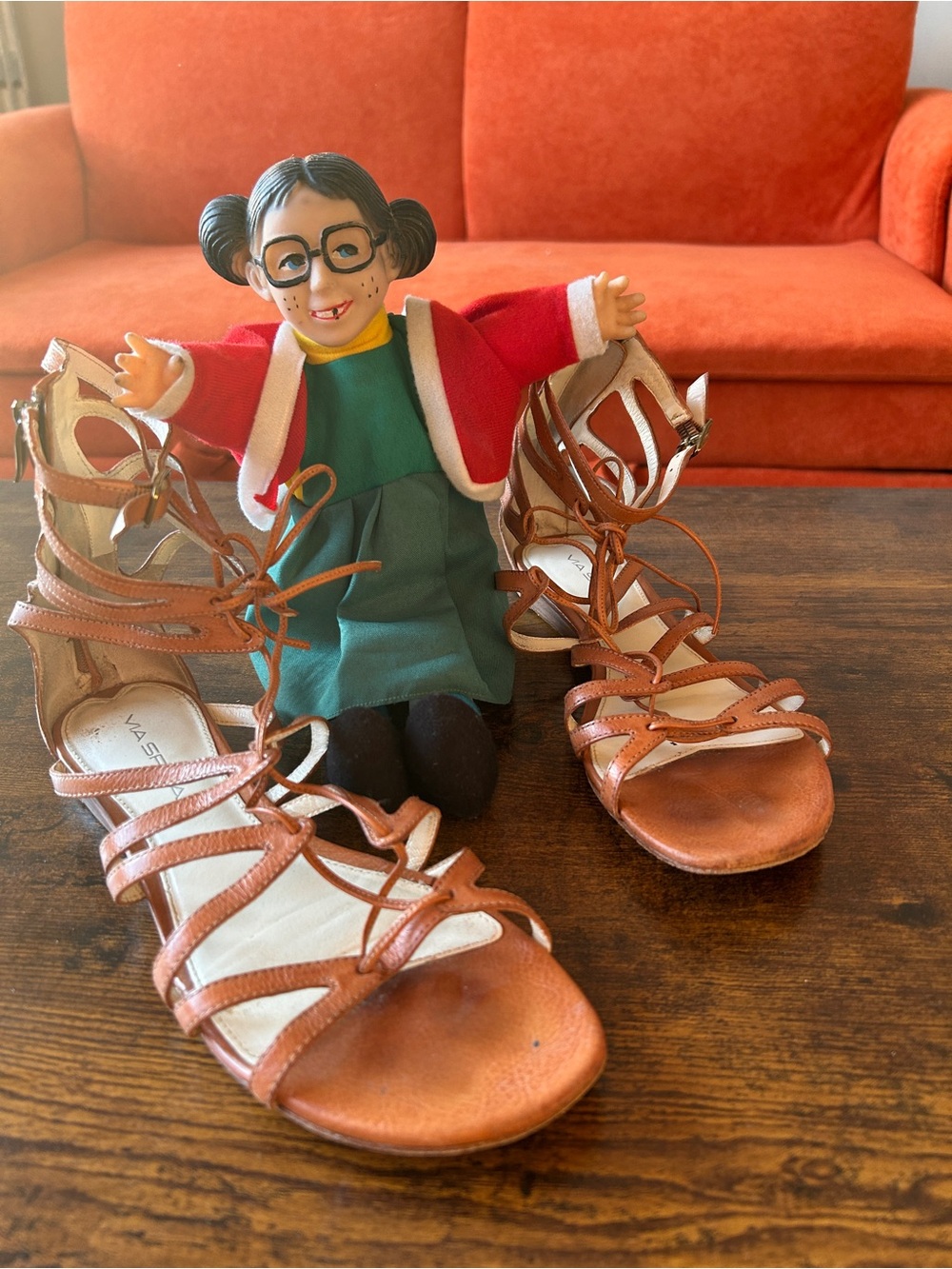 Via Spiga Brown Strappy Gladiator Sandalsu - Picture 1 of 4